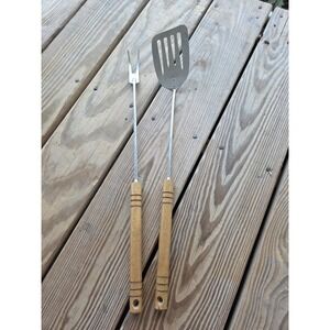 Chief USA Chrome Plated Meat Fork And Spatula Set Atainless Steel Made In USA